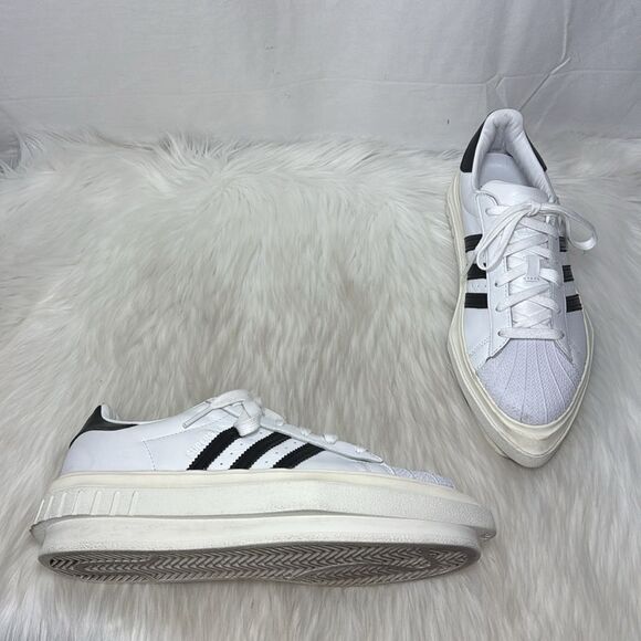 Adidas X Beyonce Ivy Park White and Black Superstar Pointed Toe Sneakers Sz 11 - Picture 3 of 9